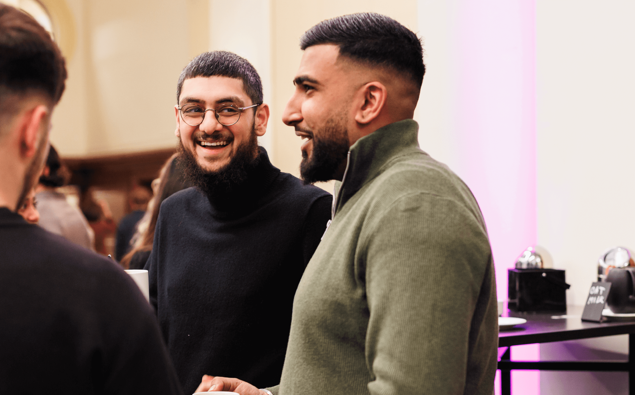 Colleagues chatting at a La Fosse Diversity event